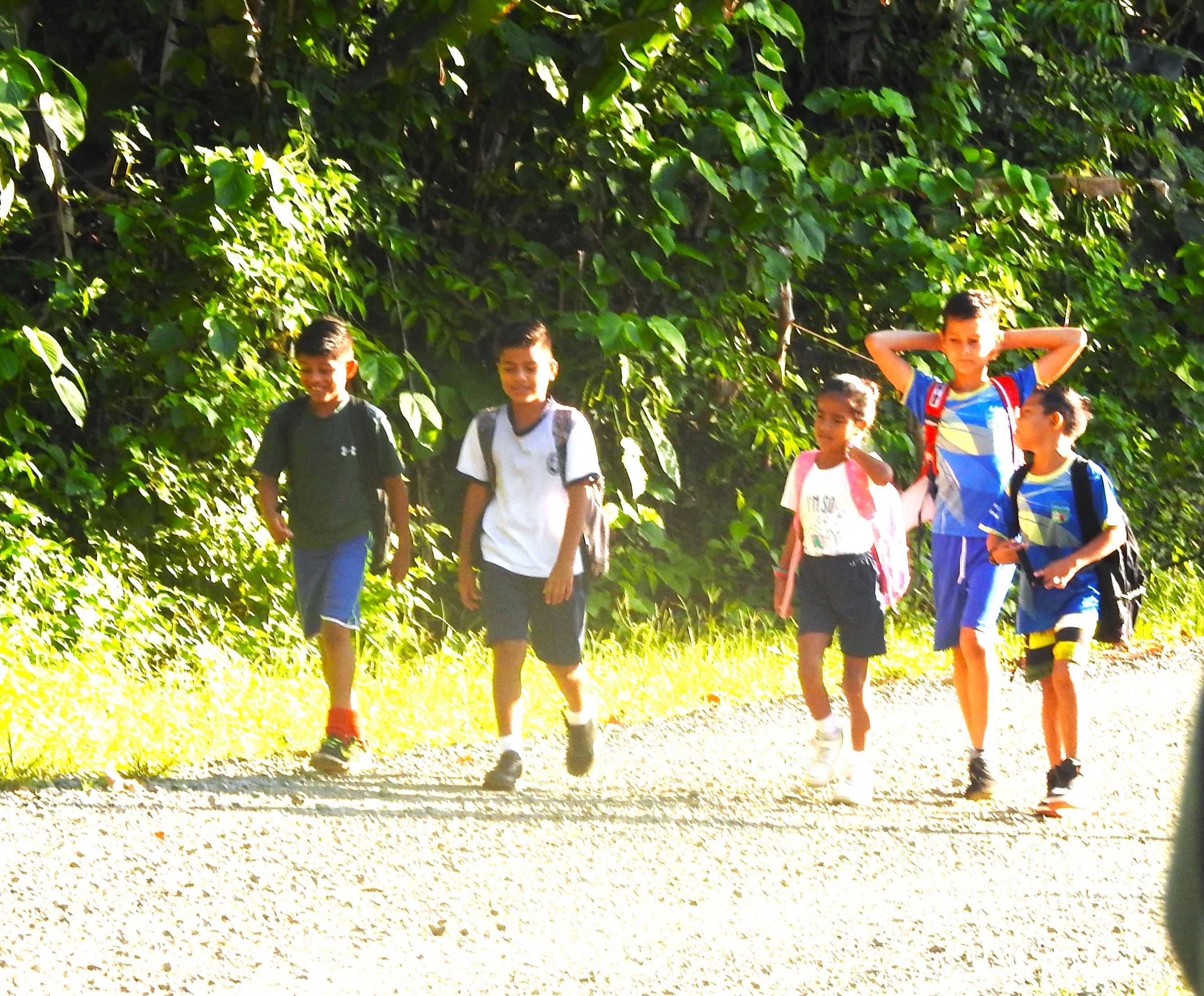 Village kids on the way to school